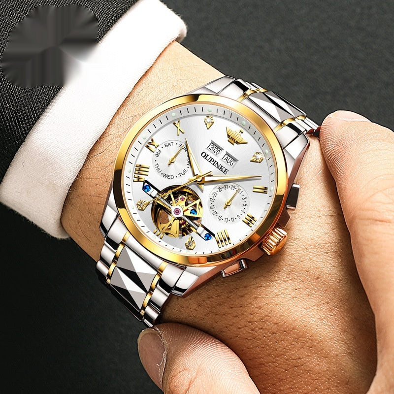 Hollow Automatic Mechanical Tide Waterproof Men's Watch